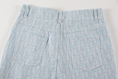 250614 New high-quality casual jacquard denim shorts
