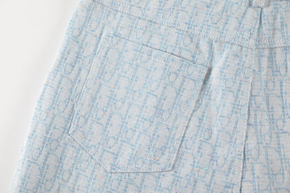 250614 New high-quality casual jacquard denim shorts