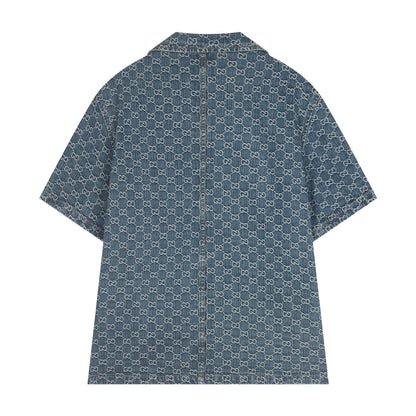 250614 New high-quality casual jacquard denim shirt