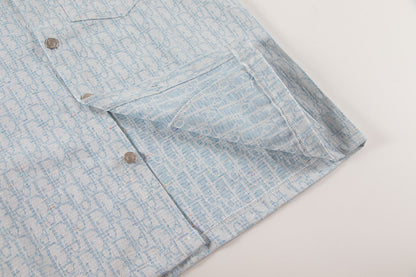 250614 New high-quality casual jacquard denim shirt