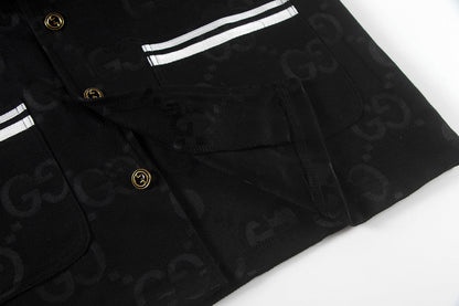 250617 New high-quality denim jacquard suit shirt