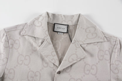 250617 New high-quality denim jacquard suit shirt