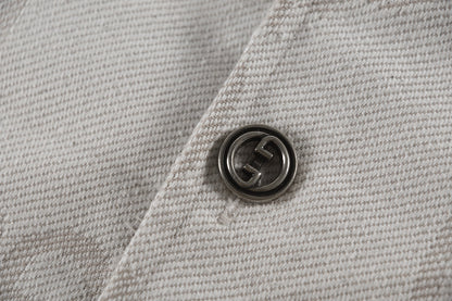 250617 New high-quality denim jacquard suit shirt