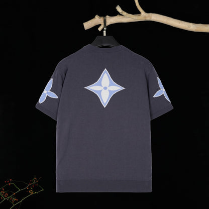 250617 New high-quality classic knitted round-neck sweater T-shirt