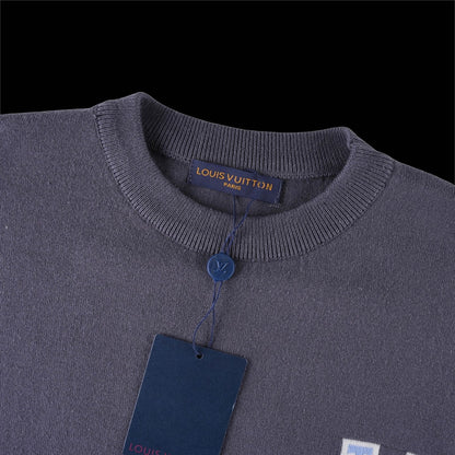 250617 New high-quality classic knitted round-neck sweater T-shirt