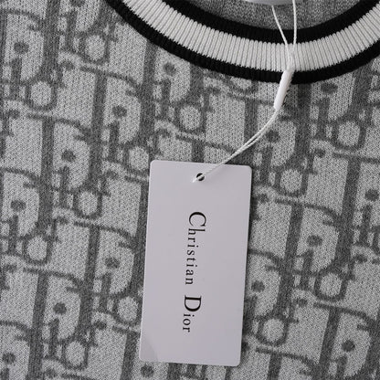 250617 New high-quality jacquard round-neck casual sweater T-shirt