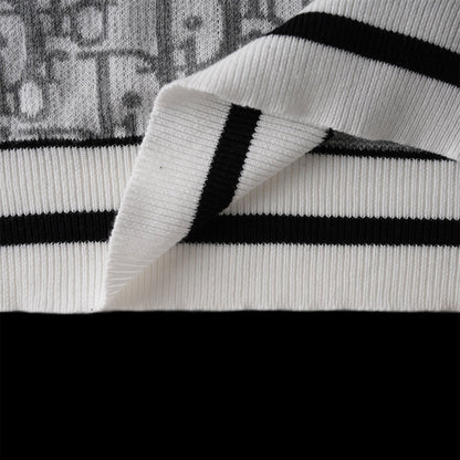 250617 New high-quality jacquard round-neck casual sweater T-shirt