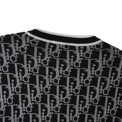 250617 New high-quality jacquard round-neck casual sweater T-shirt