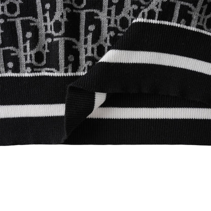 250617 New high-quality jacquard round-neck casual sweater T-shirt