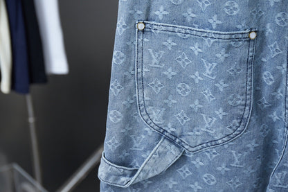 250617 New high-quality, heavily crafted washed jacquard denim shorts