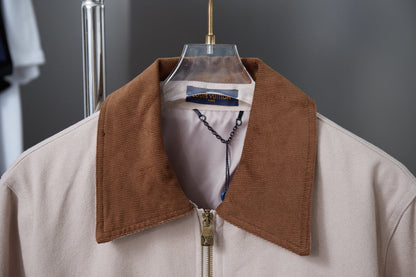 250617 New high-quality pocket hollowed-out embroidered canvas jacket