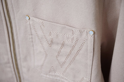 250617 New high-quality pocket hollowed-out embroidered canvas jacket