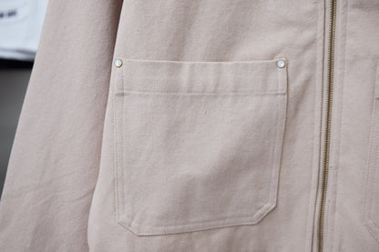 250617 New high-quality pocket hollowed-out embroidered canvas jacket