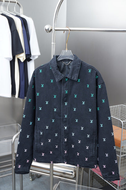 250617 A new high-quality full-print skateboard denim jacket