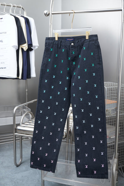 250617 New high-quality full-print skate jeans