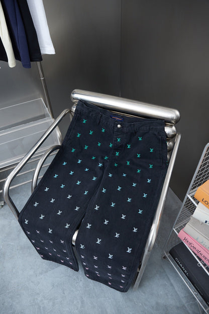 250617 New high-quality full-print skate jeans