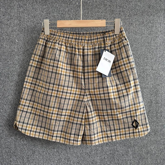 250617 New high-quality checkered cotton casual shorts
