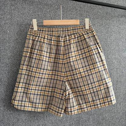 250617 New high-quality checkered cotton casual shorts
