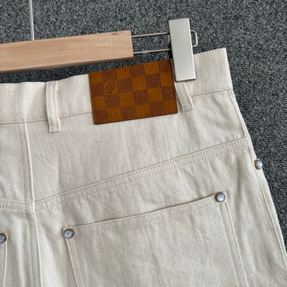 250617 New high-quality light-colored denim cotton shorts