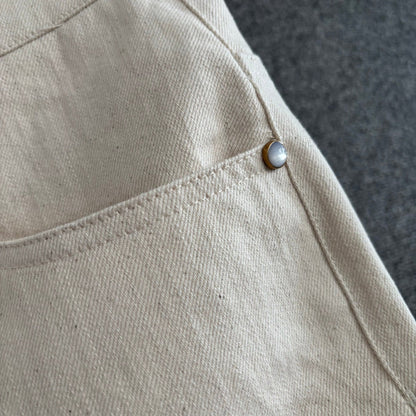 250617 New high-quality light-colored denim cotton shorts