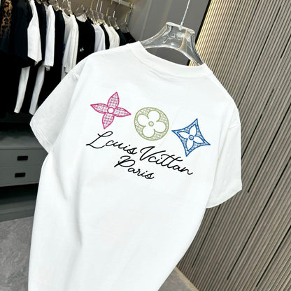 250617 New high-quality washed embroidered T-shirt