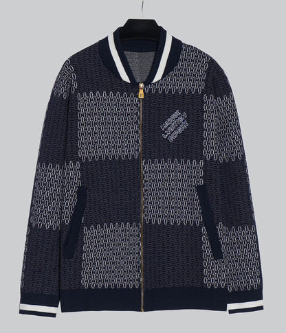 250617 New lightweight jacquard knitted baseball jacket
