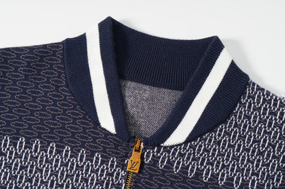 250617 New lightweight jacquard knitted baseball jacket