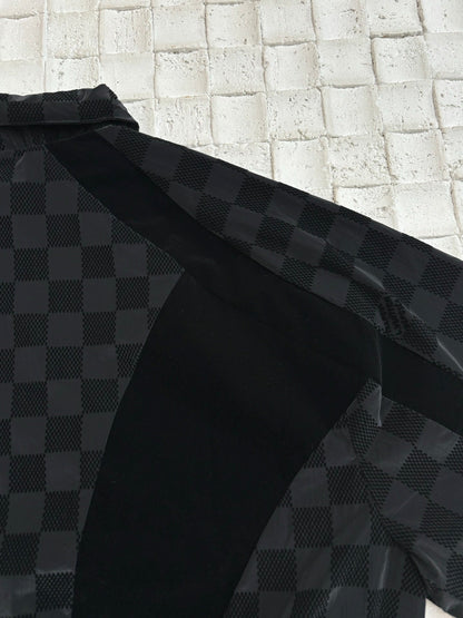 250617 New checkerboard letter velvet jacquard coat