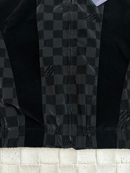 250617 New checkerboard letter velvet jacquard coat