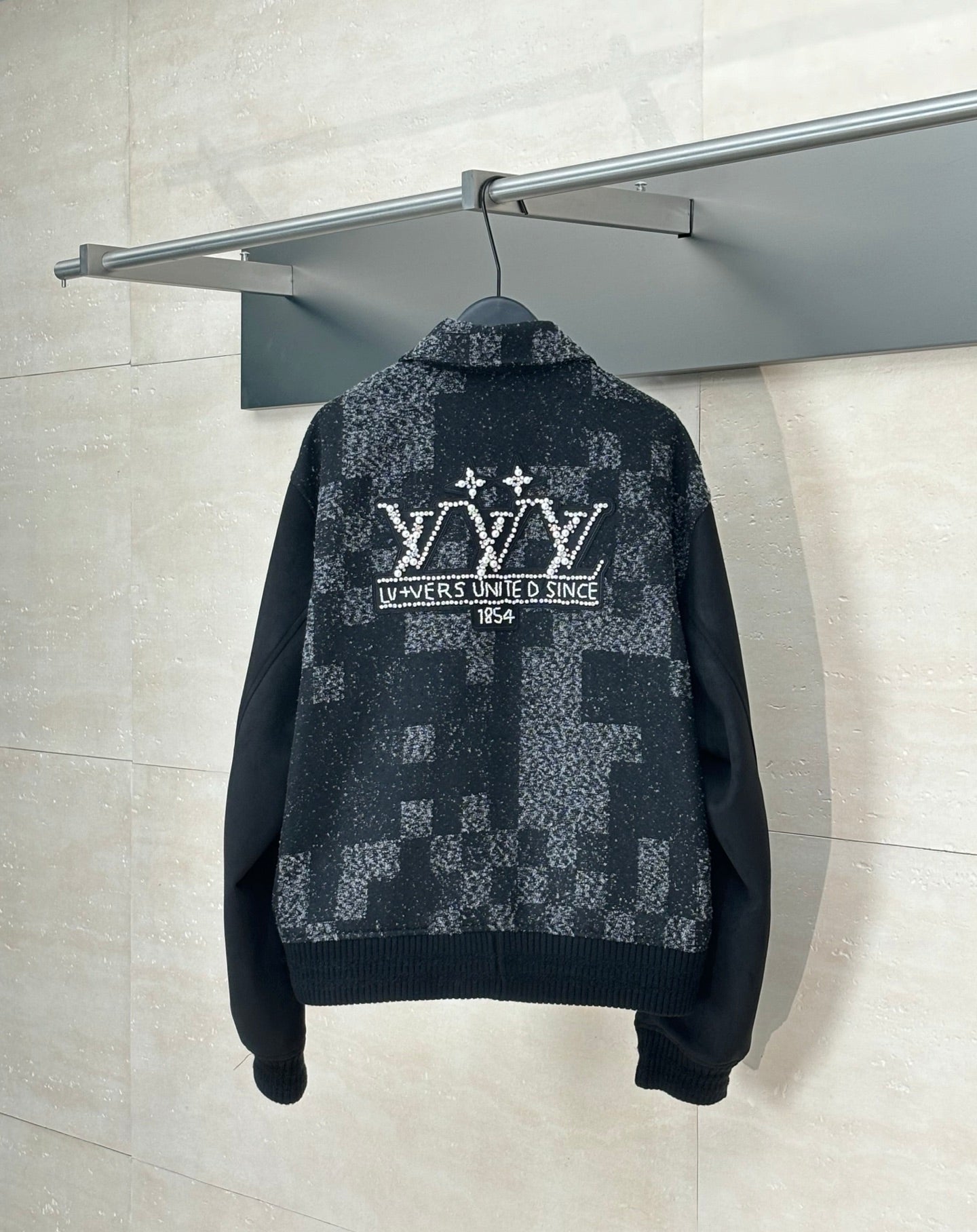 250624 New high-quality checkerboard camouflage jacquard baseball jacket