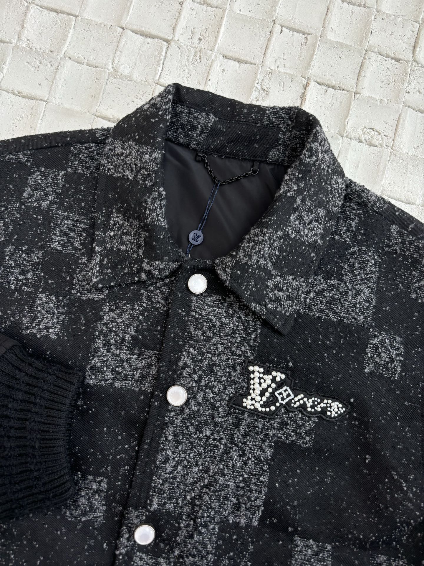 250624 New high-quality checkerboard camouflage jacquard baseball jacket