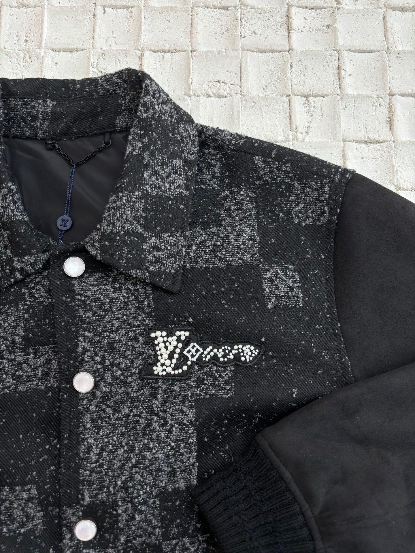 250624 New high-quality checkerboard camouflage jacquard baseball jacket