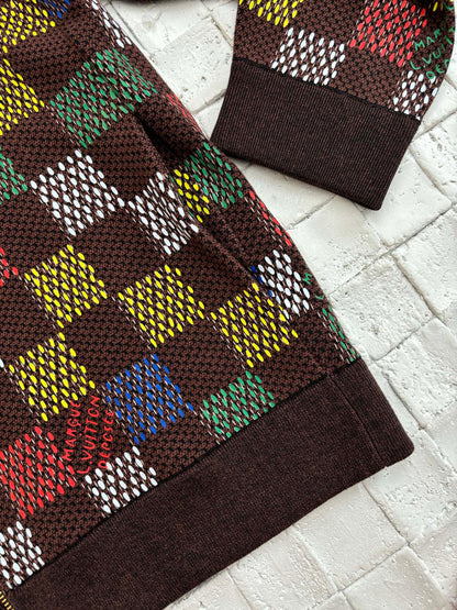 250624 A new high-quality colored checkered embossed jacquard knitted suit jacket