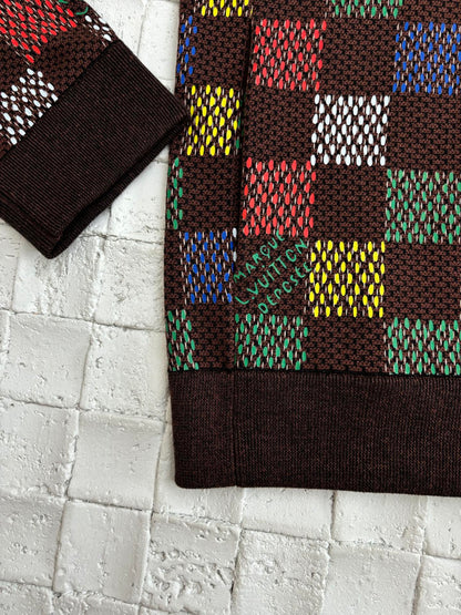 250624 A new high-quality colored checkered embossed jacquard knitted suit jacket