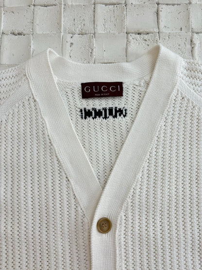 250624 New high-quality woven ribbon hollowed-out knitted cardigan