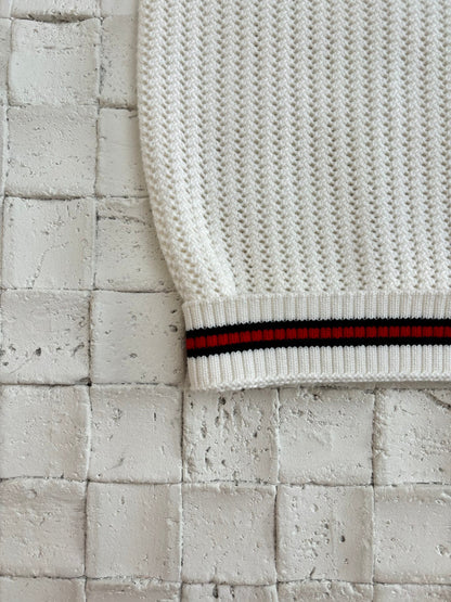 250624 New high-quality woven ribbon hollowed-out knitted cardigan