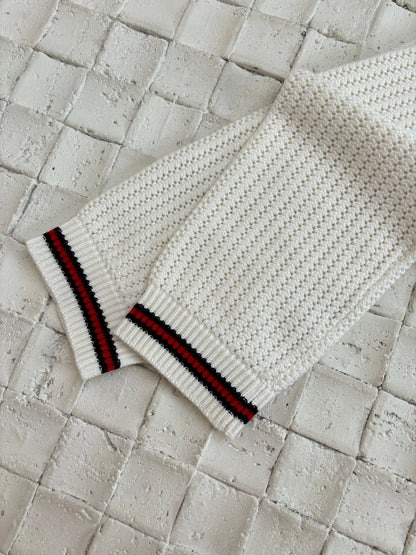 250624 New high-quality woven ribbon hollowed-out knitted cardigan