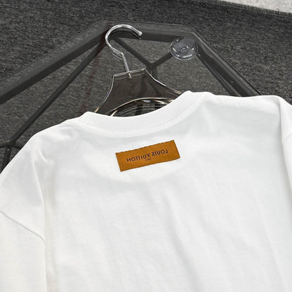250624 New high-quality lower half printed T-shirt