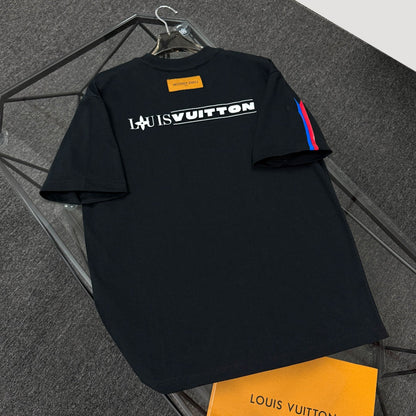 250624 New high-quality, simple cuff patchwork T-shirt