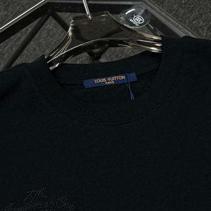 250624 New high-quality, simple cuff patchwork T-shirt
