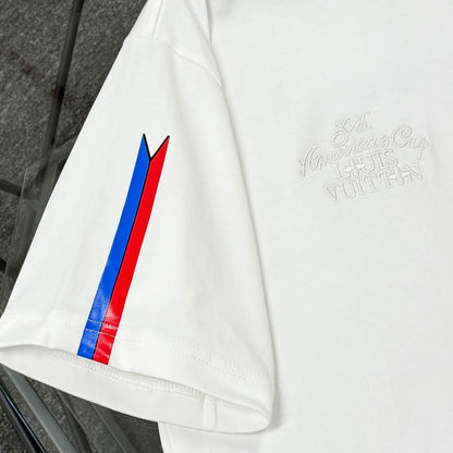 250624 New high-quality, simple cuff patchwork T-shirt