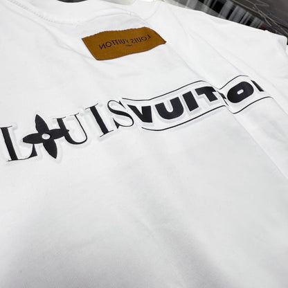 250624 New high-quality, simple cuff patchwork T-shirt