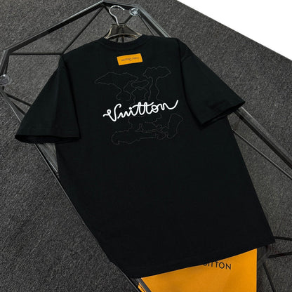 250624 New high-quality beaded embroidery T-shirt