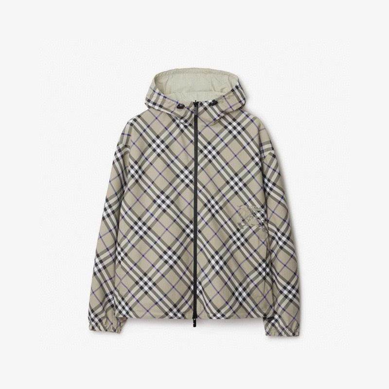 250722 A new top-of-the-line double-sided checkered long-sleeved hooded jacket