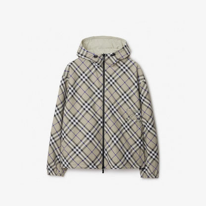 250722 A new top-of-the-line double-sided checkered long-sleeved hooded jacket