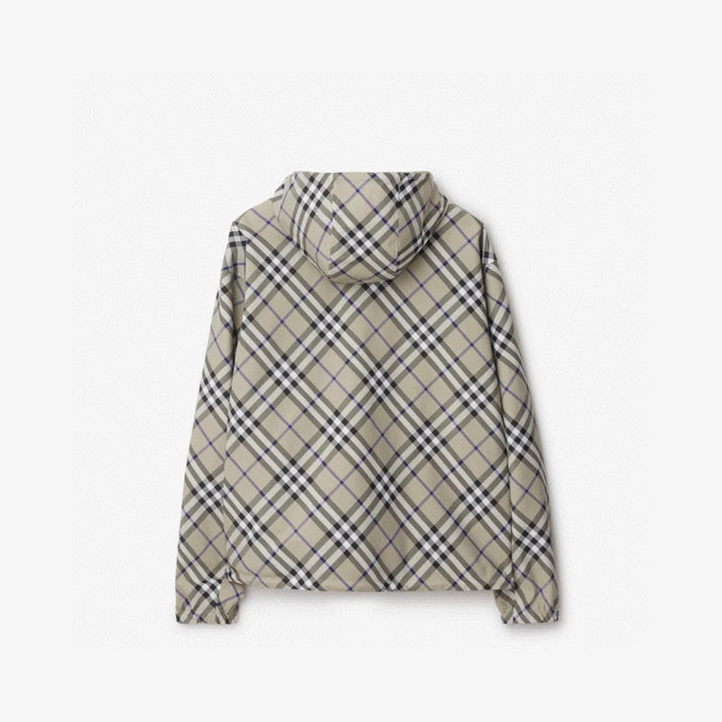 250722 A new top-of-the-line double-sided checkered long-sleeved hooded jacket