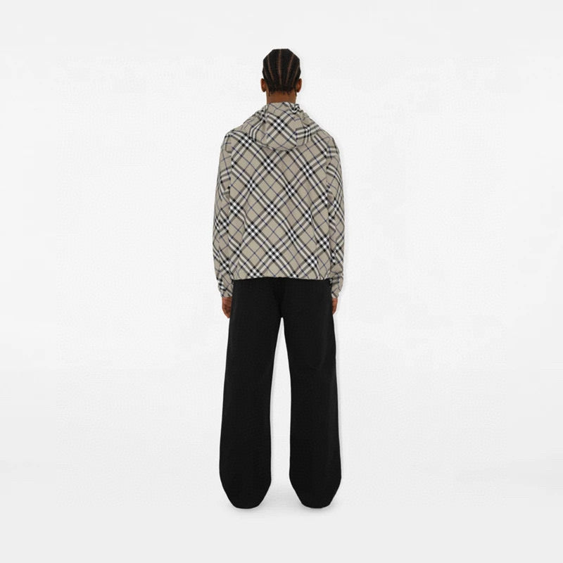 250722 A new top-of-the-line double-sided checkered long-sleeved hooded jacket