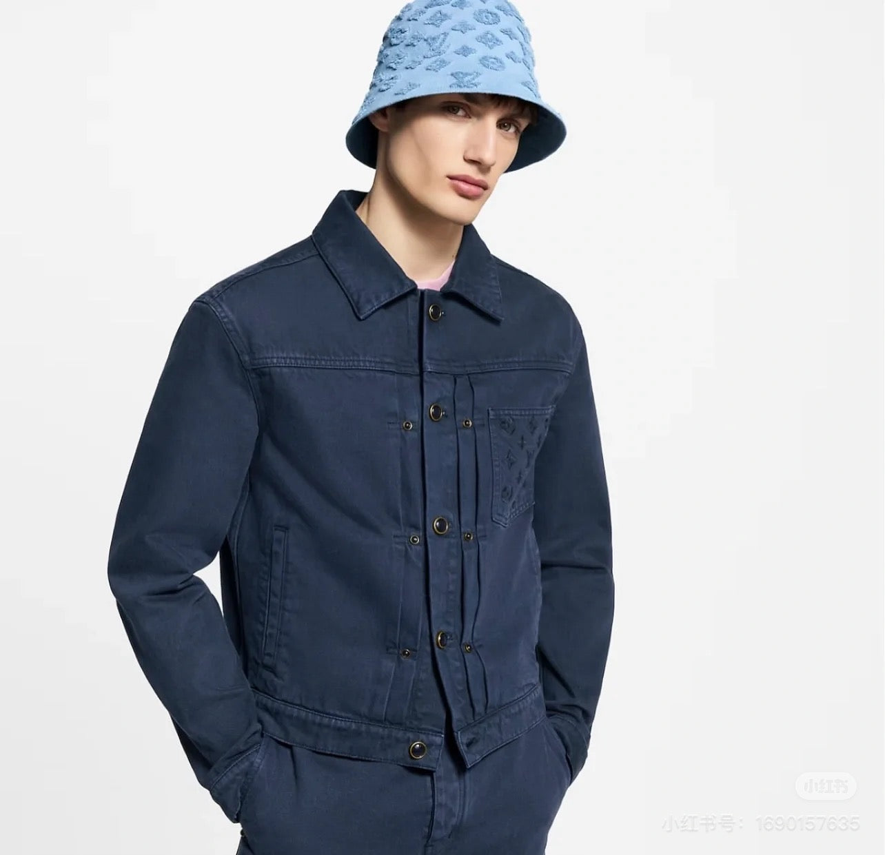 250722 A new high-quality pocket embroidered jacquard denim jacket