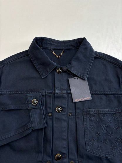 250722 A new high-quality pocket embroidered jacquard denim jacket
