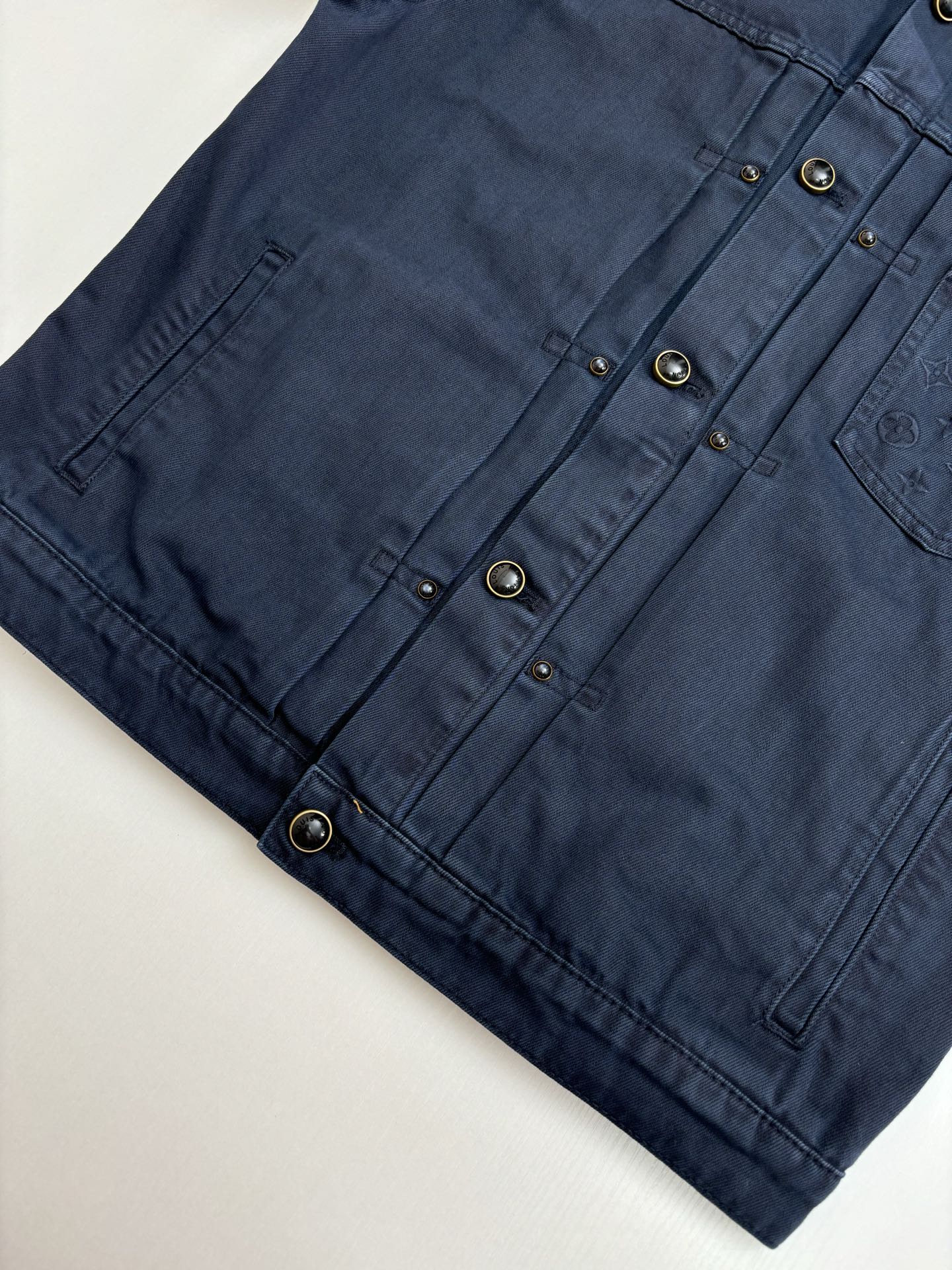 250722 A new high-quality pocket embroidered jacquard denim jacket